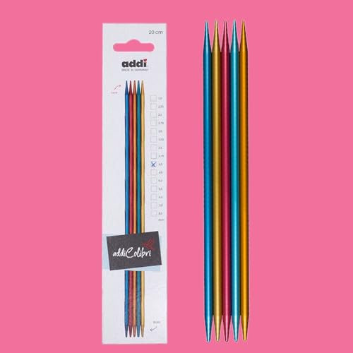 Addi FlipStix Double Pointed Knitting Needles 6-inch (15cm) - Set of 5; US Size 0 (2mm)