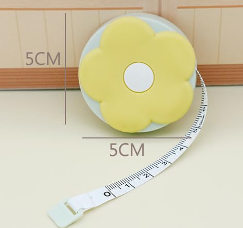 Pink Flower Soft Tape Measure 60-Inch 1.5 Meter Retractable Cartoon Measuring Tape Cute Ruler for Sewing Craft Cloth Body Measurements, Sewing Tape Measures, Tape Measures and Rulers (3H056)