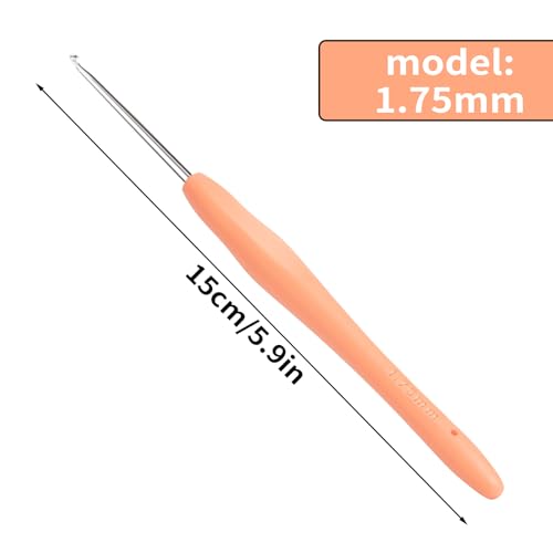 Small Size Crochet Hook Lace Crochet Needle, 1.75mm Crochet Hook, Ergonomic Crochet Hooks，Embroidery Thread Knitting Weaving Tool (1.75 mm) - size: 1.75mm