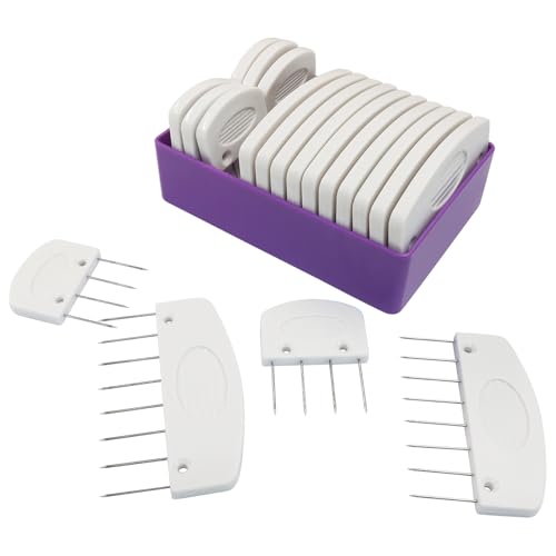Verkelly Knit Blocking Pins Combs Set, White, 20 Pcs | Knit Blockers, For Knitting, Crochet, Lace, Needlework Projects - color: White