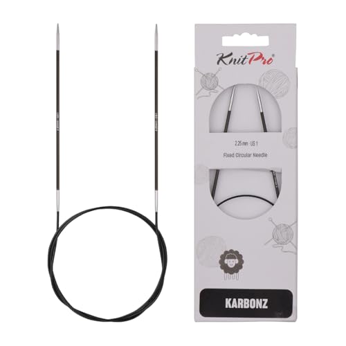 KnitPro Karbonz Fixed Circular Needle 32"(80cm) | US Size 1 (2.25mm) - size: US 1 (2.25mm)