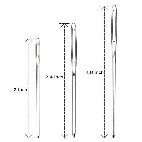 Hekisn Large-Eye Blunt Needles, 12 Pieces Pro Quality Stainless Steel Yarn Knitting Needles, Sewing Needles, Crafting Knitting Weaving Stringing Needles (12 Pieces) - color: 12 Pieces
