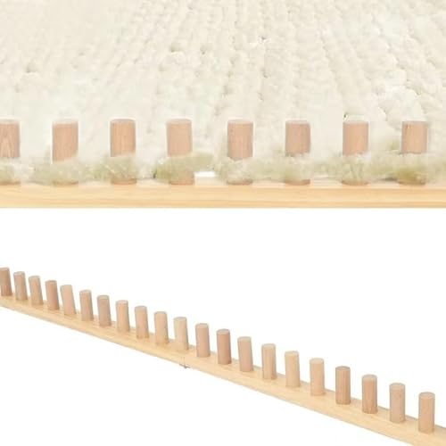 46" Chunky Blanket Loom – Adjustable Wooden Hand Knitting Loom, DIY Finger Knitting Loom Kit, No Needles Required Portable Weaving Loom for Bulky Blanket Making, Reusable Crochet Loom Crafts | Removable