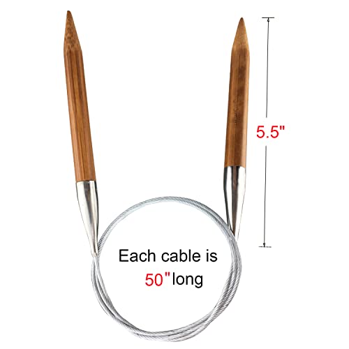 Weabetfu Bamboo Circular Knitting Needle,60-inch Length for Handmade Creative DIY and Any Weave Yarn Projects,US Size 15(10mm) - size: US 15(10mm)