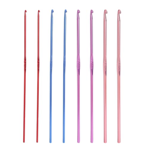 8pcs Colorful Crochet Hook Set Aluminum Handle Knitting Crochet Needles Sweater DIY Hooks Set Metal Sewing Hook Knitting Tool