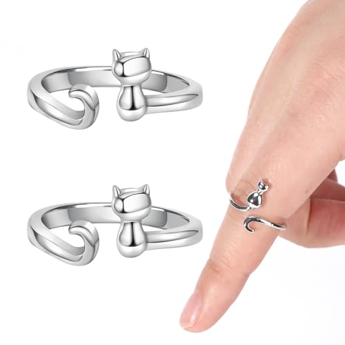 Namifin Crochet Ring for Fingure Adjustable Crochet Tension Ring Yarn Tension Rings Easy Crocheting Crochet Accessories Mother Grandma Thanksgiving Presents - color: Mellow Crochet Cat Ring