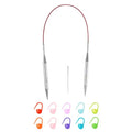 uxcell 11 Gauge Knitting Circular Needle 16 Inch(40cm) Metal Round Stainless Steel Needle with Large Eye Sewing & Stitch Markers for Handmade Projects DIY Knit Blankets - size: 8mm, 16 inch
