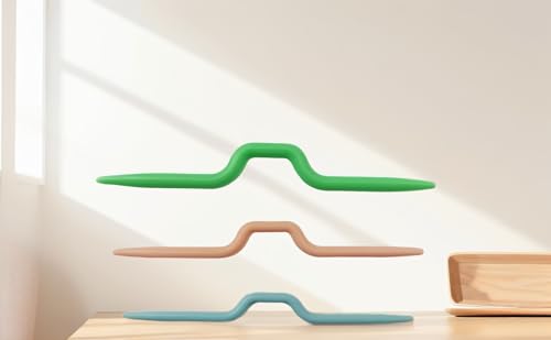 Cafurty Knitting Cable Needles, 3 PCS Plastic Mixed Color Safety Pin Cable Knitting Bent Weaving Needle Hooks 3 Pieces for Sweaters Socks Yarn Sewing Crochet Embroidery