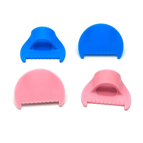 8 Pack 3MM/4MM Hand Sewing Gauge Ruler for DIY Sewing,Stitch Guide Edge,Stitching Locking,Finger Guide Ruler (4 Pink + 4 Blue)
