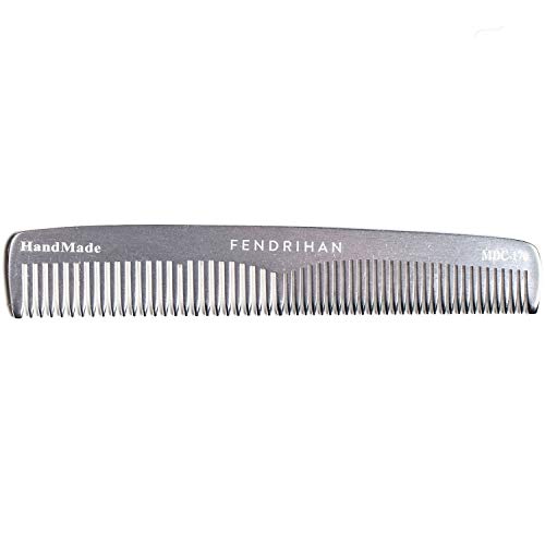 Fendrihan Sturdy Metal Double Tooth Barber Grooming Comb (6.6 Inches)