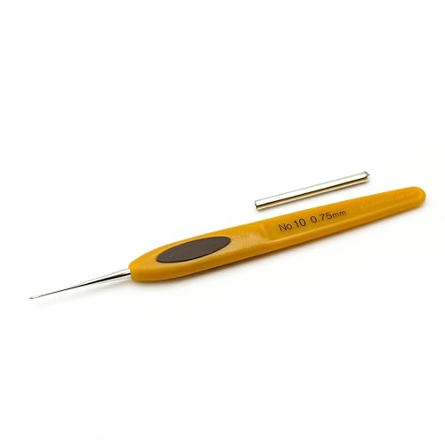 Clover 1025 Soft Touch Steel Crochet Hooks, No. 10/0.75mm - size: 0.75 mm