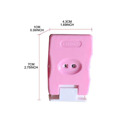 TopHomer 2-Digital Number Manual Counter Records, Portable ABS Handheld Click Counter for Coaching, Knitting, Lap, Fishing, Golf (Random Color: Red or Pink)