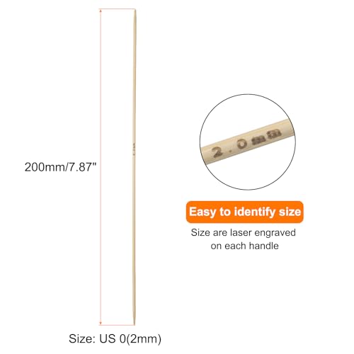 HARFINGTON 5Pcs Bamboo Knitting Needles Double Pointed Size US 0(2mm) 7.9 Inch(20cm) Straight for Handmade Creative DIY Knitting Craft Yarn, Yellow - color: Yellow, size: US 0(2mm)
