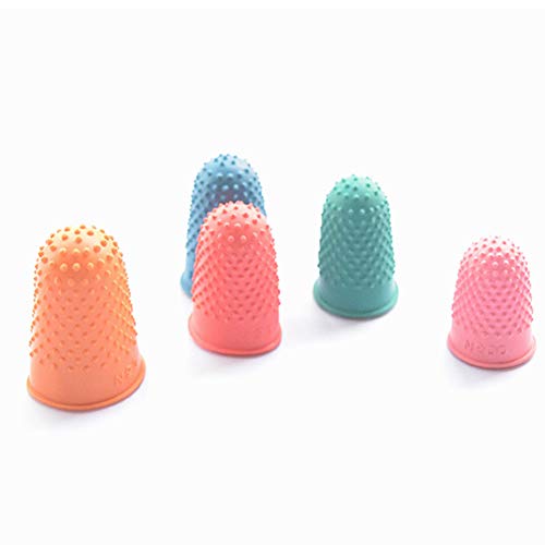 Thimble 5Pcs Craft Finger Tip Sewing Counting Protector Quilter Needlework Cone Rubber(Pink)