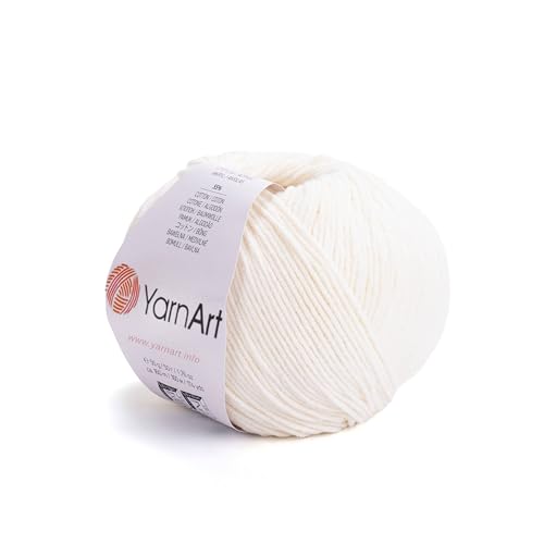YarnArt Soft Cotton Acrylic Blend Yarn - for Amigurumi, Crochet and Knitting – DK Weight, All-Season Craft Yarn for Kids and Adults Garments, Baby Items and Accessories, 160 m/50 g,Pack of 4 (03) - color: 03