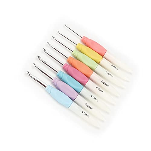 Crochet Hooks 8 Pieces Soft Nonslip Good Grip Hooded Knitting Needle Set for Weaving Home Use
