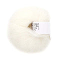 Soft Thin Wool Yarn, Angora Mohair Yarn for Knitting and Crocheting, Long Fiber Craft Thread for DIY Scarf Projects (White)