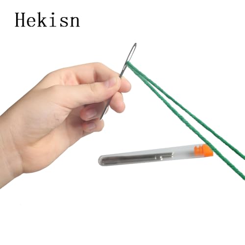 Hekisn Large-Eye Blunt Needles, 6 Piece Pro Quality Stainless Steel Yarn Knitting Needles, Sewing Needles, Crafting Knitting Weaving Stringing Needles (6 Pieces) - color: 6 Pieces