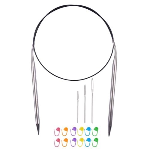 Circular Knitting Needles 32inches/80cm,Size US 10.5(6.5mm) Stainless Steel Round Knitting Needles for Handmade Knitting DIY - size: US10.5/6.5mm