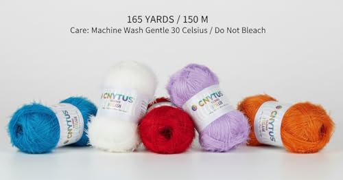 Premium Eyelash Fun Fur Yarn - Ultra Soft Fuzzy Faux Fur Novelty Thread for Knitting & Crochet | Chunky Multi Color Craft Supplies - 3.53 Oz (100g), 165 Yrds (150m) (1 Skein, Black) - color: Black