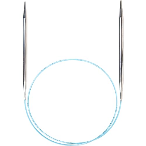 skacel by addi Rocket Circular Knitting Needles, Fixed 40 Inch (100 cm) Plated Brass Tips with Flexible Nylon Cord, 2 mm (US Size 0) - size: 2.00 mm