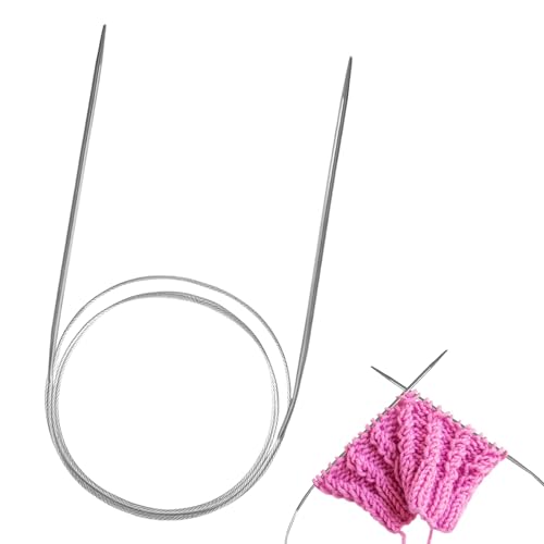 Stainless Steel Circular Knitting Needle, 47.2 inch Length, 0.2 inch Diameter, Strong Flexible Wire