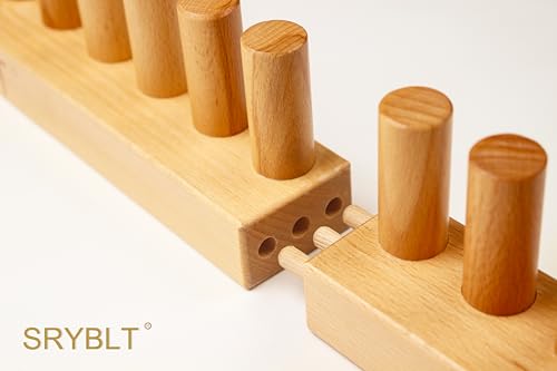 SRYBLT 2-Pack DIY Chunky Knit Blanket Loom, 30.2-inch Long Beech Wood Base with Solid Wood Pegs, Stackable for Portability, Expandable Connections, and Clear Coating (Without Brand Name)