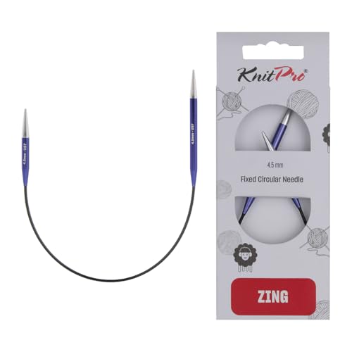 KnitPro Zing Fixed Circular Needles Asymmetrical 10" (25cm) | US Size 7 (4.5mm) - size: US 7 (4.5mm)
