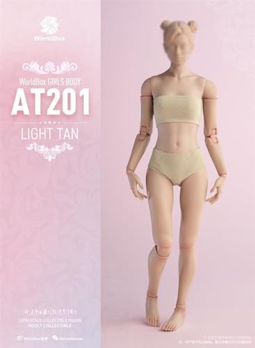 1/6 Scale Female Body,12inch Worldbox Super Flexible Joint Body Standard Version Pale Suntan Skin Articulated Body Doll Action Figure Body Collection (Light Suntan Skin) - color: Light Suntan Skin