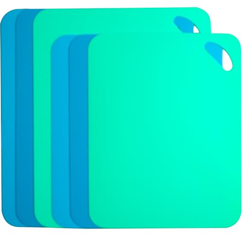 Plastic Flexible Cutting Mats for Kitchen, 6pcs Color Coded Chopping Board Set, Cutting Board Sheet for Kitchen Cooking, Dishwasher Safe(11.5x9"&13x10.6") - size: 11.5"x9"/13"x10.6"