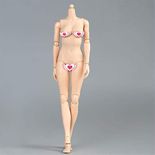 1/6 Scale Female Figure Body, 12inch Pale Skin Large Bust Flexible Doll | 1:6 Scale Female Body,Half-Seamless,Articulated Action Figure with Replacement Hands for Custom Painting Photography Display - color: Pale Skin-large Bust