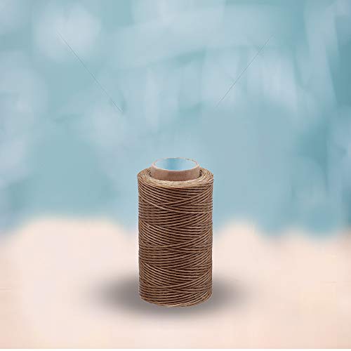284Yards Leather Sewing Waxed Thread, 0.8mm Waxed Thread for Bookbinding | Waxed Thread for Bookbinding, Upholstery Thread Heavy Duty, Wax String for Leather Craft DIY/Bookbinding/Shoe Repairing - color: Khaki