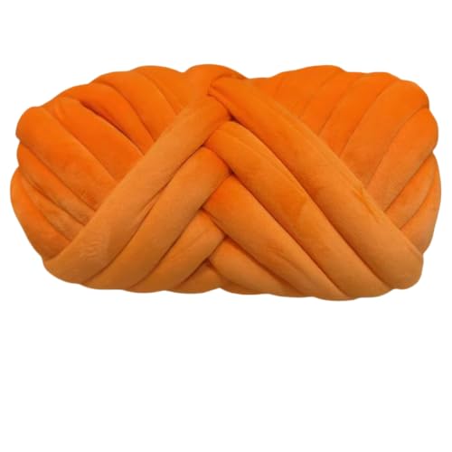 Chunky Cotton Yarn for Arm Knitting Crochet Super Saver Jumbo Giant Bulky Premier Yarn for Making Pets House Blanket - color: Orange