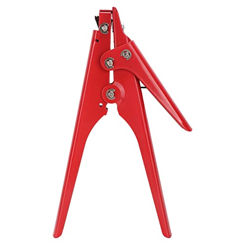 Portable Nylon Cable Tie Gun Adjustable Tension Plastic Zip Tie Fastening and Cutting Tool (Red) - color: Red