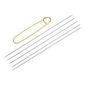 uxcell 5Pcs US 0(2mm) Double Pointed Knitting Needle 7.87 Inches Length Stainless Steel Sweater Stitching Needles with Stitch Holder for Handmade Projects DIY Knitting - size: 2mm