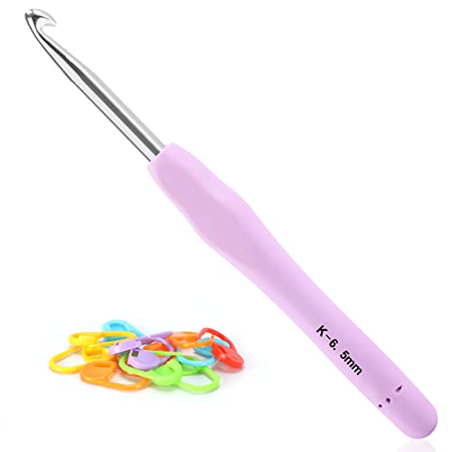 Vodiye Professional Extra Long 6.5mm Crochet Hooks, Ergonomic Handle Set for Beginners & Experienced Lovers - size: 1pc - 6.5mm