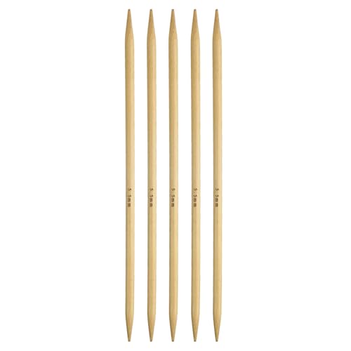 HARFINGTON 5Pcs Bamboo Knitting Needles Double Pointed US 9(5.5mm) 7.9 Inch(20cm) Straight for Handmade Creative DIY Knitting Craft Yarn, Yellow - color: Yellow, size: US 9(5.5mm)