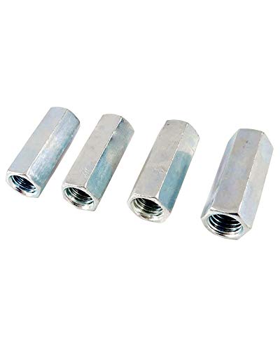 Hex Coupling Nut - Coupling Nuts 5/8"-11 x W13/16 x L2 1/8" Coarse Thread, Long Coupling Nut, Hex Rod Coupling Nut with Zinc Plate, Hex Coupling Nuts 5/8-11, 2-1/8" Threaded Rod Connector (4)
