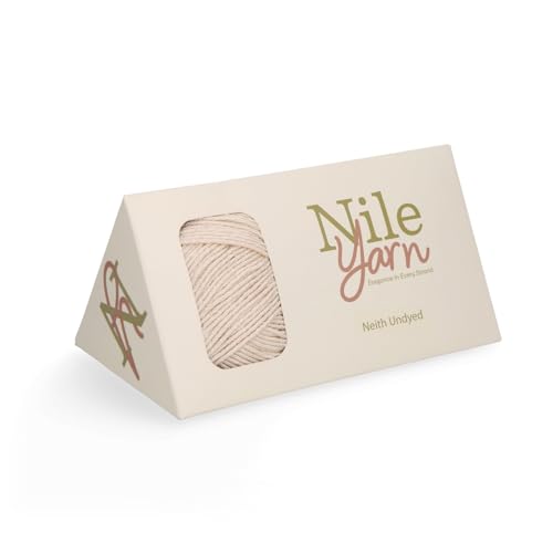 Neith Undyed – 100% Egyptian Cotton DNA Verified, DK Weight, Double-Mercerized Crochet & Knitting Yarn Skein – 100g / 3.5 oz by Nile Yarn - color: Undyed