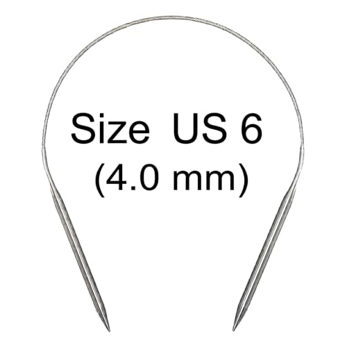 Stainless Steel Circular Knitting Needles 16 Inch / 40cm, US 6（4mm） - size: 16inch-US6-4mm