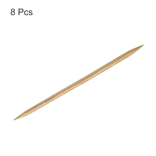 HARFINGTON 8Pcs Bamboo Knitting Needles Double Pointed Size US 13(9mm) Carbonized 10 Inch(25cm) Straight for Handmade Creative DIY Knitting Craft Yarn - size: US 13(9mm)