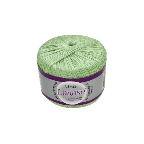 Lino Yarn - 50% Linen 50% Viscose Blend, 50g (1, 915) | Super Fine (1), 191 yds. Breathable natural fibers perfect for elegant summer knitting and crochet garments - color: 915