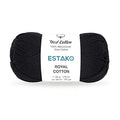 Estako Royal Cotton, 100% Mercerized Giza Cotton Yarn, Fingering 1, Black | soft, silky sheen, super fine, sock weight, 50 g, 137 yds, baby clothes, summer tops, amigurumi - color: 5057 - Black, size: 1 Skein