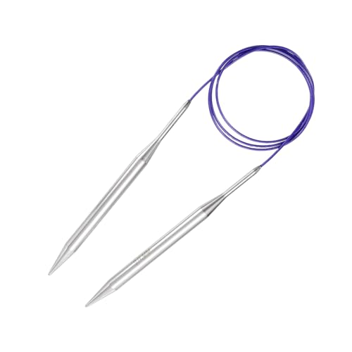 uxcell US 13(9mm) Knitting Circular Needle 40 Inch(100cm) Metal Round Stainless Steel Needle with Large Eye Sewing & Stitch Markers for Handmade Projects DIY Knit Blankets - size: US13(9mm)