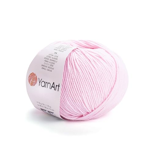 YarnArt Soft Cotton Acrylic Blend Yarn - for Amigurumi, Crochet and Knitting – DK Weight, All-Season Craft Yarn for Kids and Adults Garments, Baby Items and Accessories, 160 m/50 g,Pack of 4 (18/1) - color: 18/1