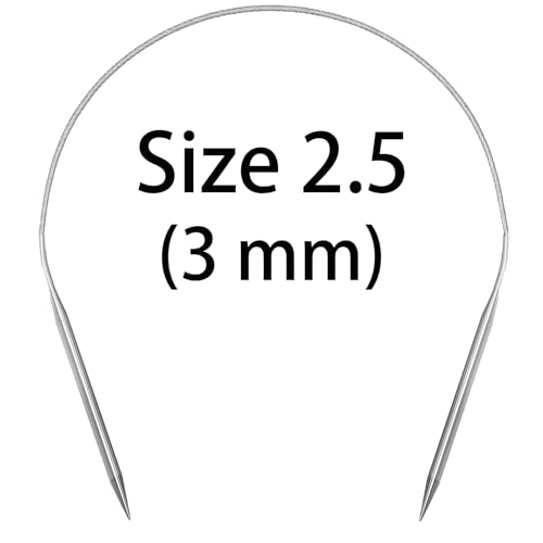 Aolfior Stainless Steel Circular Knitting Needles Size 2.5 16 Inch 3 mm Set Round Metal (Silver, 16 inch-2.5-(3mm)) Suitable for Beginners and Experienced Knitters Alike. - size: 16 inch-2.5-(3mm)