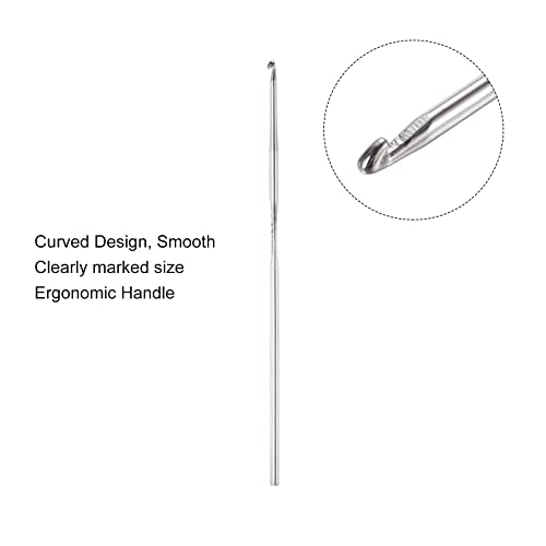 uxcell Stainless Steel Crochet Hook 1.6mm Knitting Needles for DIY Craft Yarn 6Pcs - size: 1.6mm