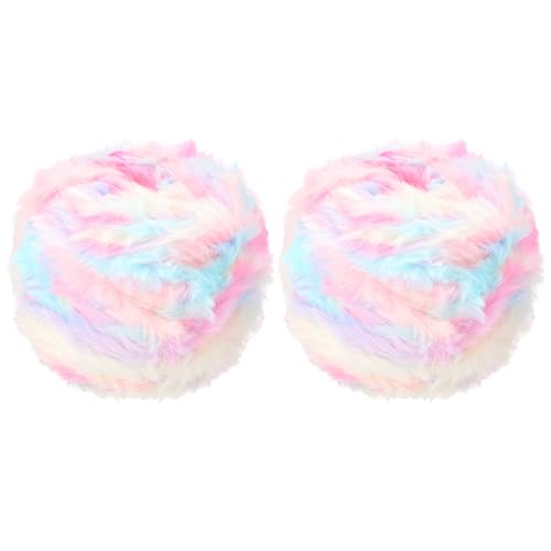 PATIKIL 70 Yards Fur Yarn, 2 Skeins 100 Grams Soft Plush Fluffy Chunky Polyester Faux Fur Eyelash Yarn for Crocheting Hand Knitting Blanket Hats Crochet Crafting, Cherry Blossom White - color: Cherry Blossom White