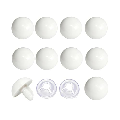 Thalinfayi 24mm Large Safety Eyes Craft Eyes for Amigurumi Crocheting | 60pcs Plastic Safety Eyes and Washers for DIY Crafts Amigurumi Stuffed Animals Handmade Projects. Tool-Free Installation - color: White