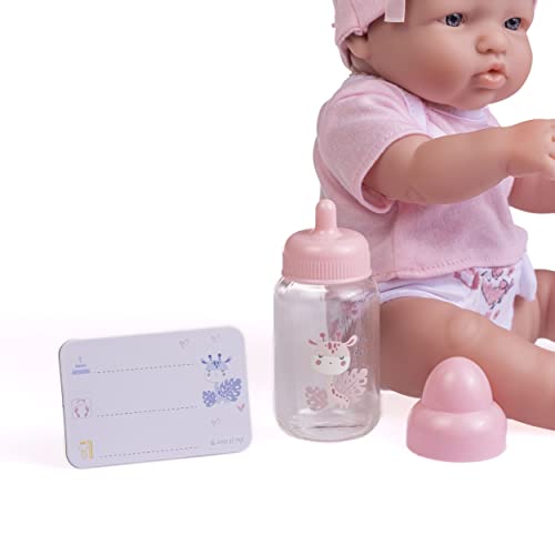 JC Toys - La Newborn Nursery | 7 Piece Baby Doll Gift Set | 12" Life-Like Baby Doll with Accessories | Pink | Ages 2+ (18344) - color: Pink Caucasian